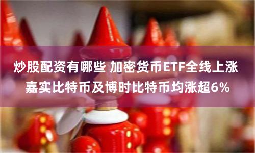 炒股配资有哪些 加密货币ETF全线上涨 嘉实比特币及博时比特币均涨超6%